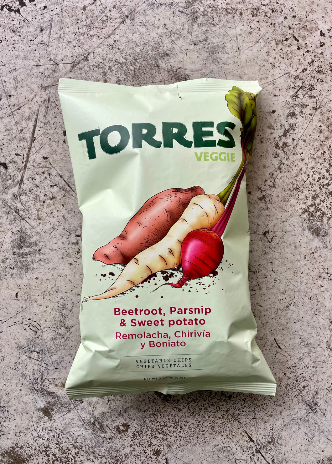 Torres Beetroot Parsnip and Sweet Potato Veggie Crisps (90g)